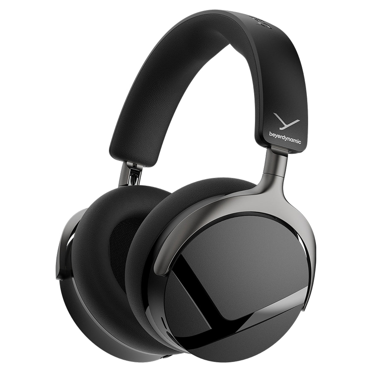 Beyerdynamic Aventho Y wireless headphones in Liquid Black, angled view