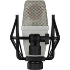 sE Electronics T1 condenser microphone with black finish, detailed close-up showing microphone capsule and build quality