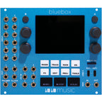Bluebox Eurorack synthesizer module by 1010music featuring colorful knobs and jacks for modular sound design.