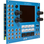 Bluebox Eurorack modular synthesizer by 1010music with colorful knobs and input/output jacks on a black panel.