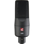 sE Electronics X1 R ribbon microphone mounted on a stand with a black windscreen, ready for professional recording.