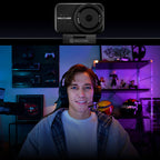 Hollyland Lyra 4K UHD webcam for video conferencing, featuring a sleek design and built-in microphone system.