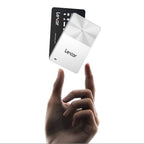 Lexar TouchLock Portable SSD external drive with sleek black design and compact size for secure data storage.