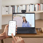 Insta360 Link 2C Pro video conferencing camera with adjustable lens and built-in microphone, ideal for professional online meetings.