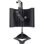 SE Electronics guitaRF reflection filter for acoustic guitar recording, showing the metal frame and adjustable mounting hardware.