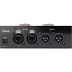 Focusrite RedNet AM2 studio monitor controller with multiple input ports and volume controls, designed for professional audio setup.