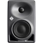 Neumann KH 80 DSP active nearfield monitor speakers with sleek black finish and front panel controls.