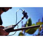 IK Multimedia iRig Pre HD audio interface with XLR input and gain control for connecting microphones to mobile devices.