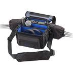 Zoom PCF-8n microphone bag in black, showing padded protective case with zipper closure for easy transport and storage.