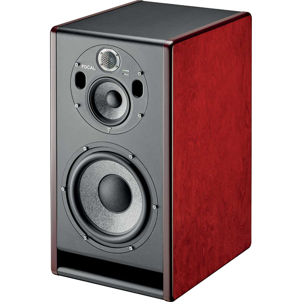 Focal Trio11 BE active nearfield monitors with sleek black finish and front panel controls for professional audio setup.