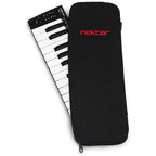 Nektar SE25 MIDI keyboard with 25 keys, pitch bend and modulation wheels, compact design, black finish, ideal for music production.