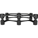 IsoAcoustics Aperta300 studio monitor stands with sleek design and adjustable height for optimal speaker placement.