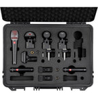 sE Electronics V Pack Club dynamic microphones set with multiple handheld microphones on a stand.