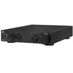 Sennheiser HDV 820 EU headphone amplifier and DAC with sleek black design and various input ports visible.