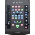Presonus iOStation 24c DAW controller with multiple knobs, faders, and audio interface inputs for music production.