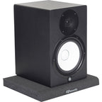 Gator Studio Monitor Isolation Pads on studio monitor stands, providing vibration reduction and improved sound clarity.