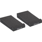 Gator Studio Monitor Isolation Pads placed on studio monitor stands for sound isolation and improved audio clarity.