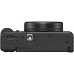 Sony ZV-1 compact video camera with lens and grip, designed for vlogging and high-quality video recording.