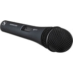 Sennheiser E 825-S dynamic microphone shown with metal grille and black body, ideal for live vocal performances.