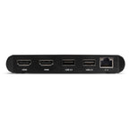 OWC Thunderbolt Mini Dock connected to a laptop, showing multiple ports including USB, HDMI, and Ethernet for versatile connectivity.