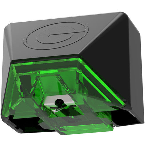 Goldring E2 turntable cartridge featuring a sleek design and precision-engineered stylus for optimal sound quality.