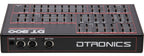 Dtronics DT-300 V2 synthesizer with knobs and keys, showcasing its compact electronic music instrument design.