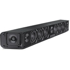Sennheiser Ambeo Soundbar Max with sleek black design, featuring multiple speaker drivers and control buttons on top.