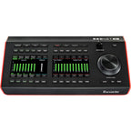 Focusrite RedNet R1 studio monitor controller with digital display and multiple input options for professional audio management.