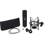 Warm Audio WA-47jr condenser microphone with vintage-style design and built-in shock mount, ideal for studio recording.