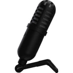 Reloop sPodcaster Go USB microphone with adjustable stand and built-in controls, ideal for podcasting and streaming.