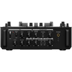 Pioneer DJM-S11 DJ mixer featuring a sleek design with multiple channels and colorful performance pads.