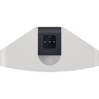 Bluesound Pulse 2i wireless speaker with sleek design and control buttons on top, black finish, and audio ports on the back.