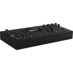 Elektron Octatrack MK2 black drum machine and sampler with multiple control knobs and a large LCD screen.