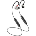 Sennheiser IE 100 Pro wireless in-ear headphones with sleek black design and inline remote for professional audio use