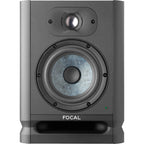 Focal Alpha 50 Evo active nearfield monitor speaker with sleek black finish and front-facing controls, designed for professional audio.