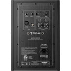 Focal Alpha 65 Evo active nearfield monitor speakers with sleek black finish and front-facing controls.