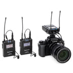 Saramonic UwMic9s Kit 2 professional wireless microphone system with transmitter and receiver, compact and portable setup