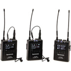 Saramonic UwMic9s Kit 2 professional wireless microphone system with two transmitters and receiver, compact and versatile.