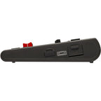 Zoom R20 digital recorder with a sleek design and multiple input options displayed on a clear background.