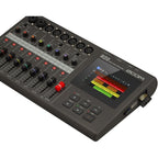 Zoom R20 digital recorder with a sleek design, featuring a touchscreen interface and multiple input options.