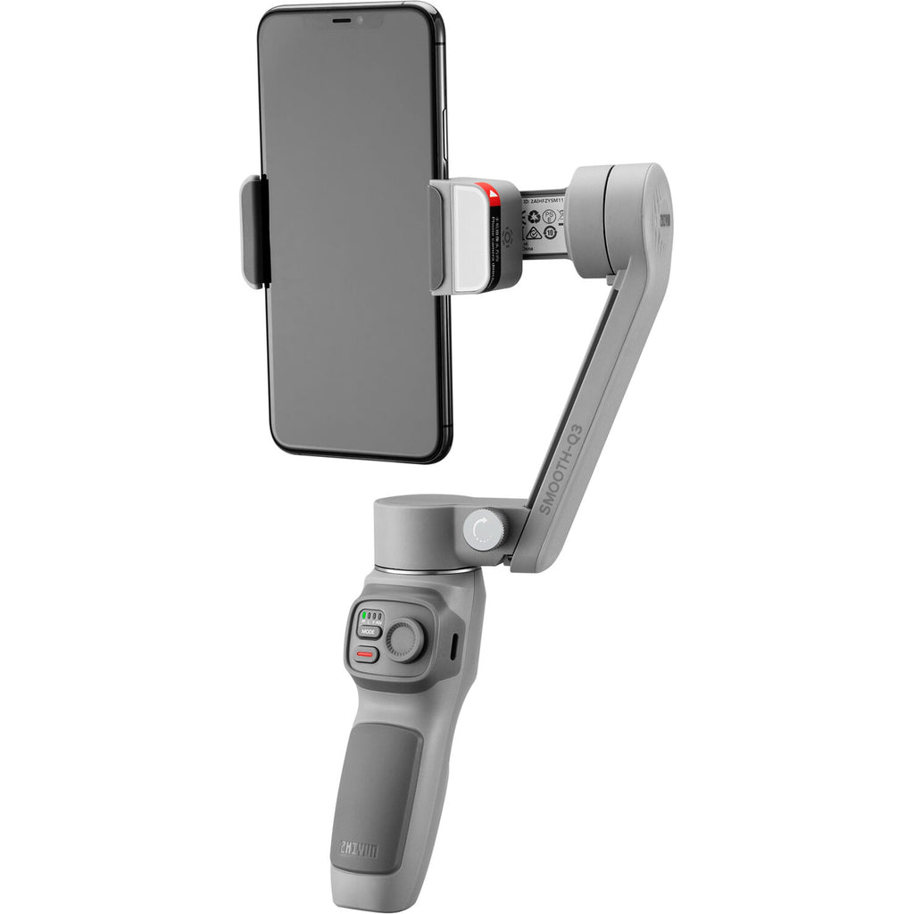 Zhiyun Smooth Q3 Combo stabilizer and gimbal for smartphones, featuring ergonomic design and adjustable grip for steady filming.