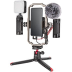 SmallRig all-in-one smartphone video kit with tripod, supports, and rig for vlogging and mobile filming.