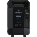 Mackie Thump GO portable PA speaker with carrying handle and control panel, designed for music and sound reinforcement.