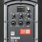 HK Audio SONAR 112 Xi active loudspeaker with durable black enclosure and integrated handles for portable sound reinforcement.