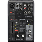 Yamaha AG03 MK2 digital mixer with compact design and multiple input options for versatile audio mixing.