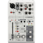 Yamaha AG03 MK2 digital mixer with compact design and intuitive controls for audio mixing and streaming applications.