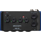 Zoom AMS-44 audio interface with multiple input/output ports and a sleek design.