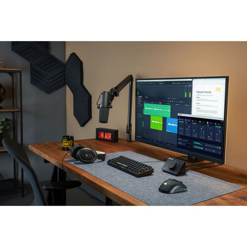 Elgato Wave Mic Arm for broadcast microphones, adjustable metal arm with mounting clamp and flexible boom for streaming setups.