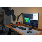 Elgato Wave Mic Arm for broadcast microphones, adjustable metal arm with mounting clamp and flexible boom for streaming setups.