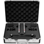 Austrian Audio CC8 stereo condenser microphones set with dual microphones and accessories on a stand.